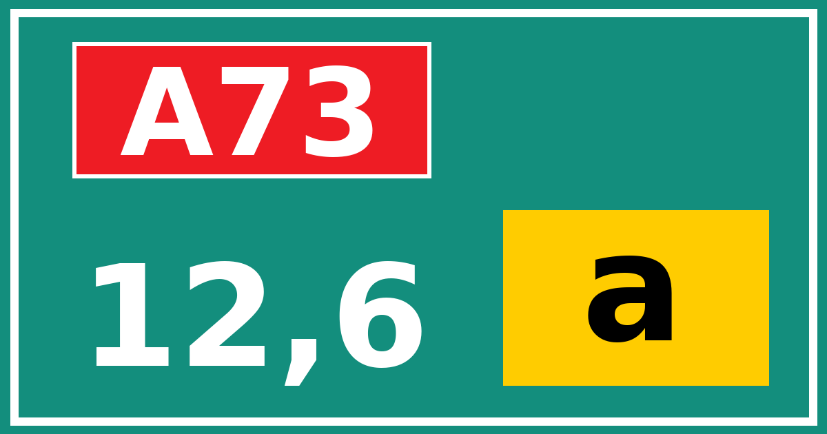 Hectometerbord A73 12,6 letter a
