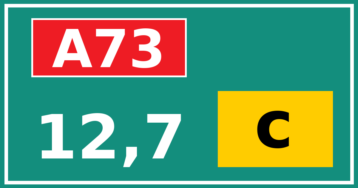 Hectometerbord A73 12,7 letter c
