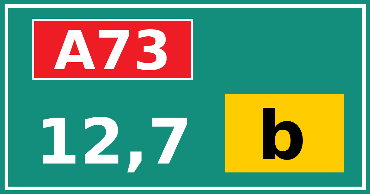 Hectometerbord A73 12,7 letter b
