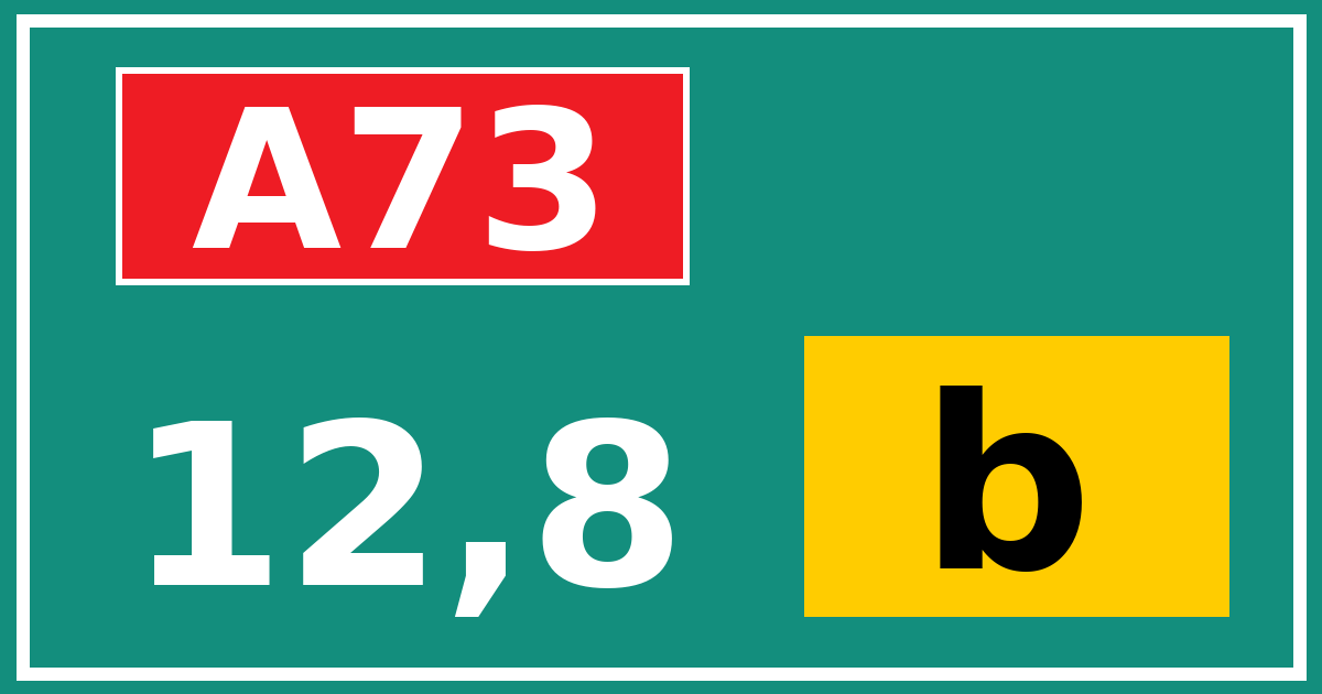 Hectometerbord A73 12,8 letter b