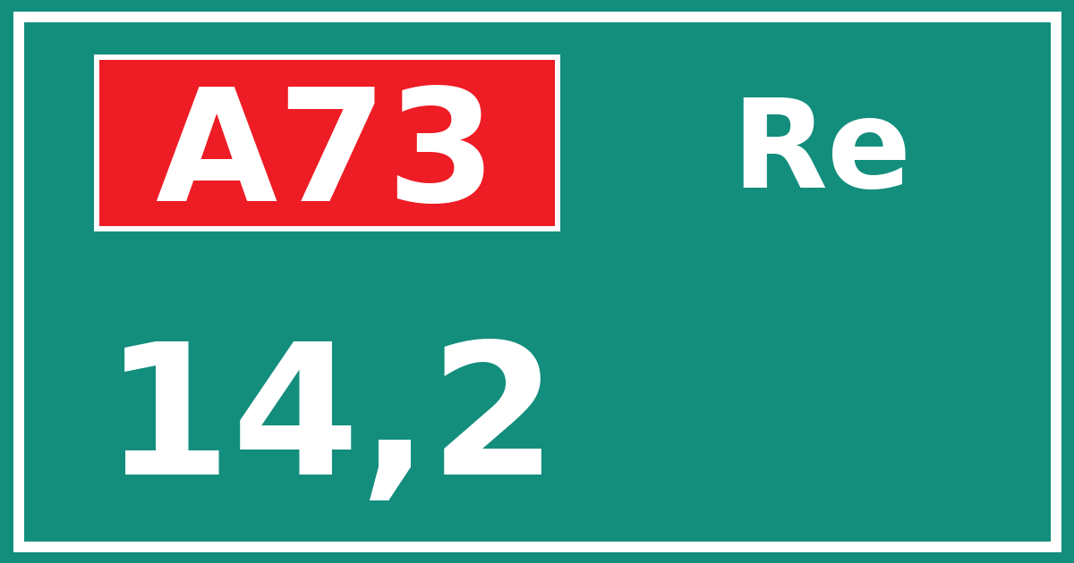 Hectometerbord A73 14,2 zijde Re