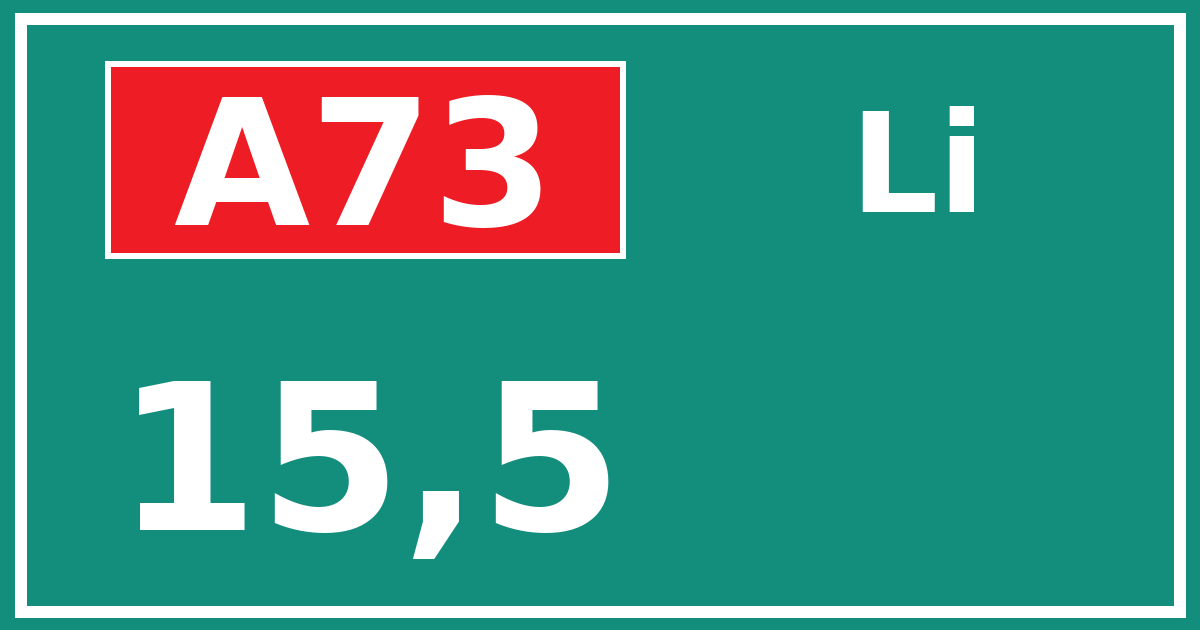Hectometerbord A73 15,5 zijde Li