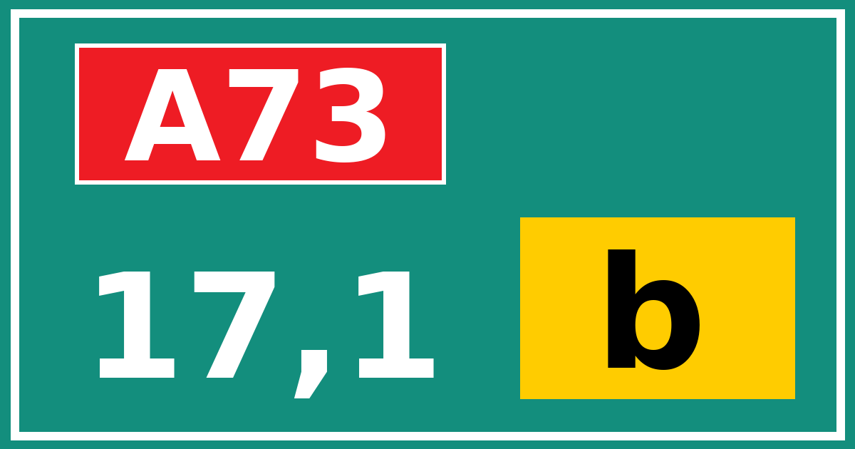 Hectometerbord A73 17,1 letter b