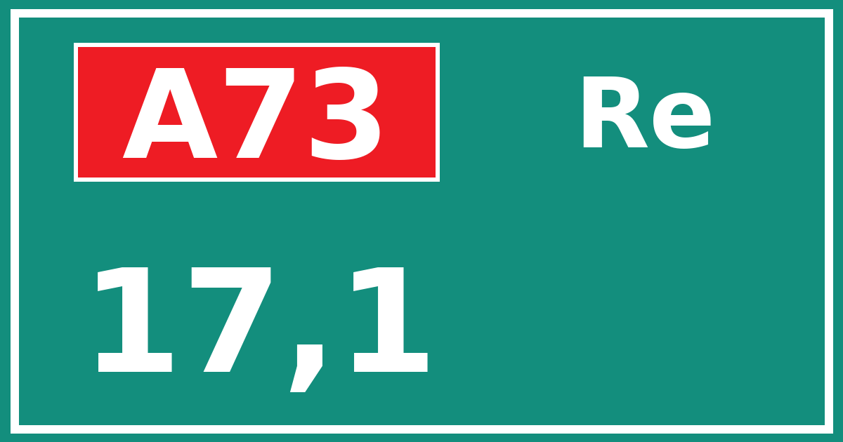 Hectometerbord A73 17,1 zijde Re