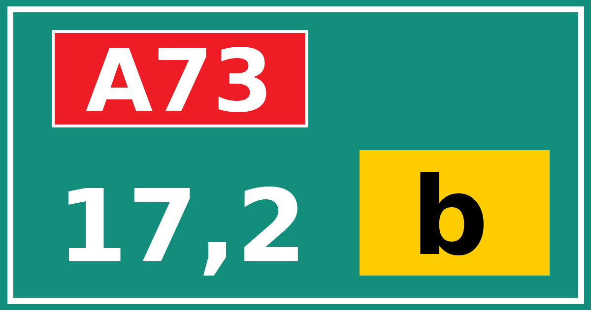 Hectometerbord A73 17,2 letter b