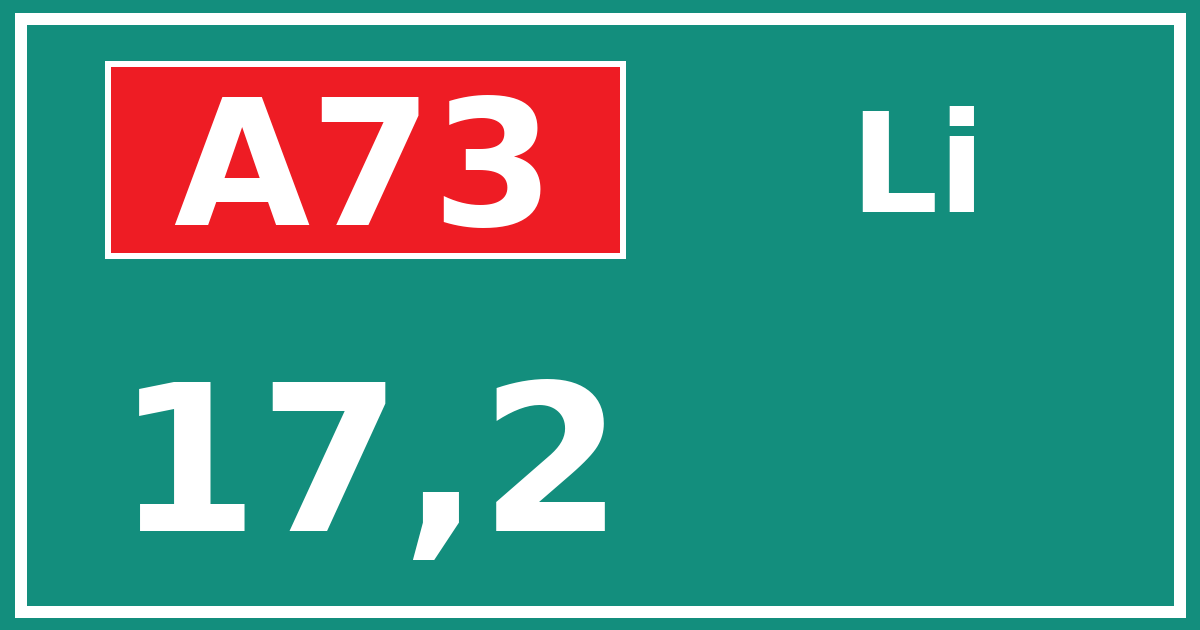 Hectometerbord A73 17,2 zijde Li