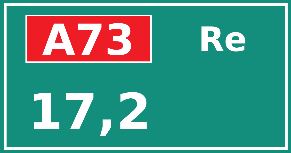 Hectometerbord A73 17,2 zijde Re