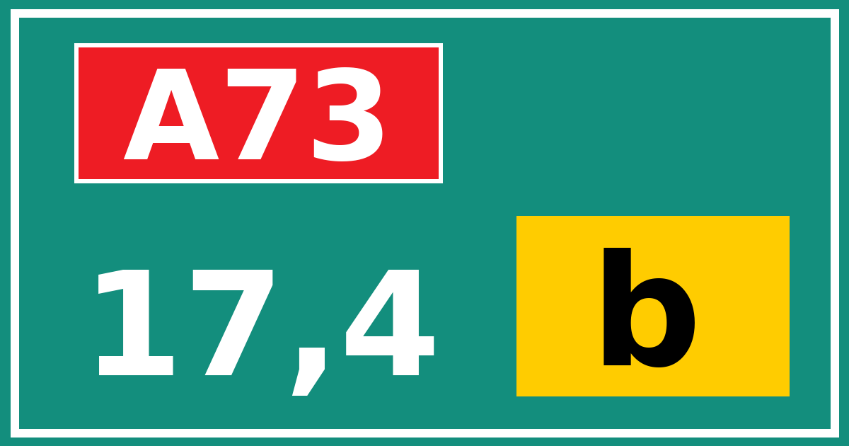 Hectometerbord A73 17,4 letter b