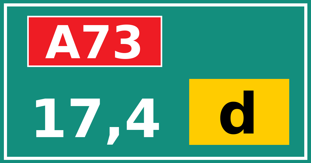 Hectometerbord A73 17,4 letter d