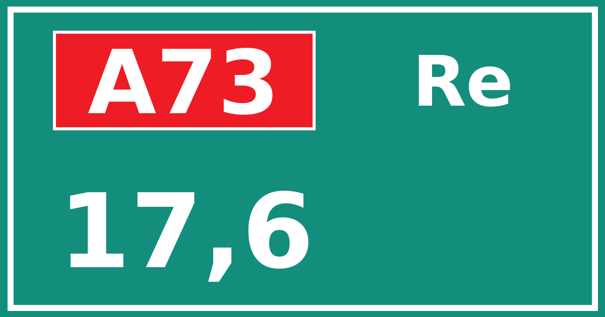 Hectometerbord A73 17,6 zijde Re