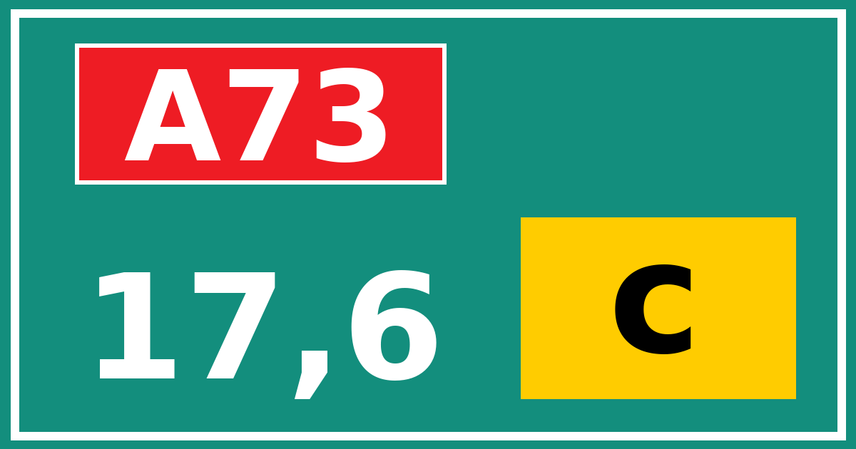 Hectometerbord A73 17,6 letter c
