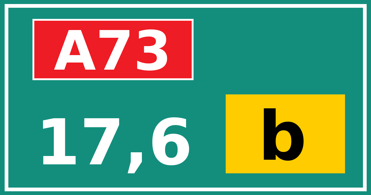Hectometerbord A73 17,6 letter b