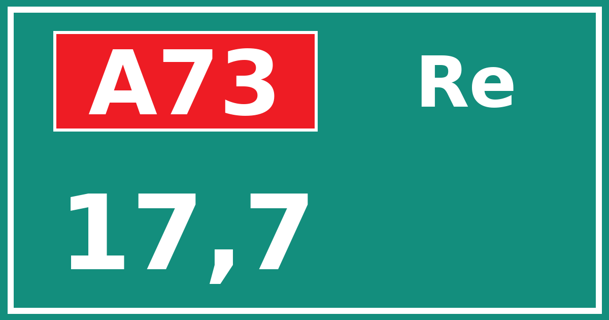 Hectometerbord A73 17,7 zijde Re