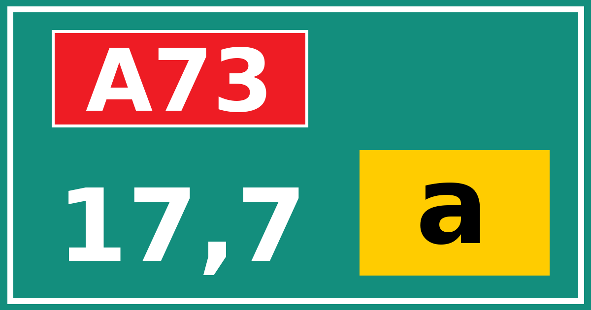 Hectometerbord A73 17,7 letter a