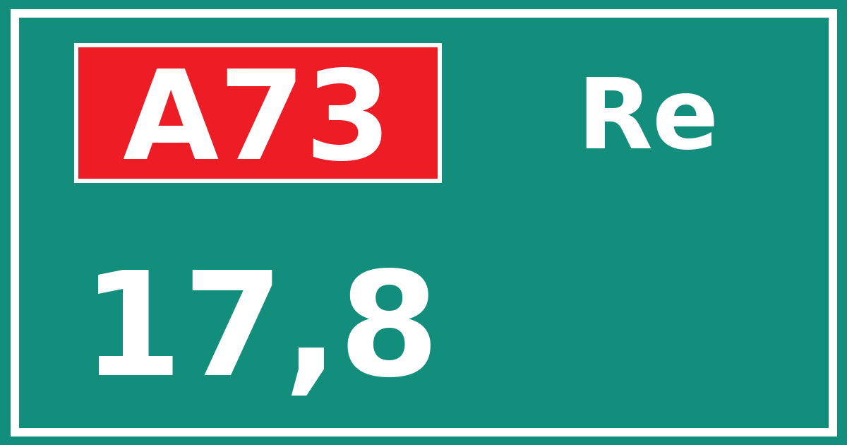 Hectometerbord A73 17,8 zijde Re
