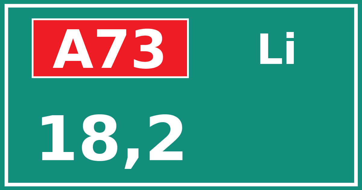 Hectometerbord A73 18,2 zijde Li