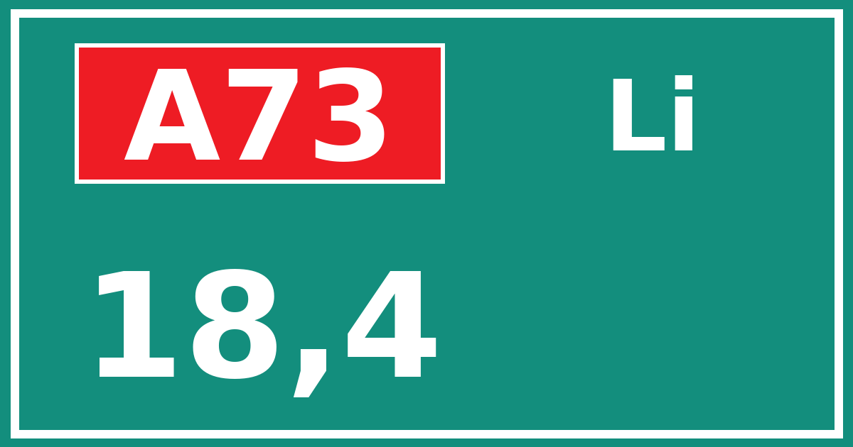 Hectometerbord A73 18,4 zijde Li
