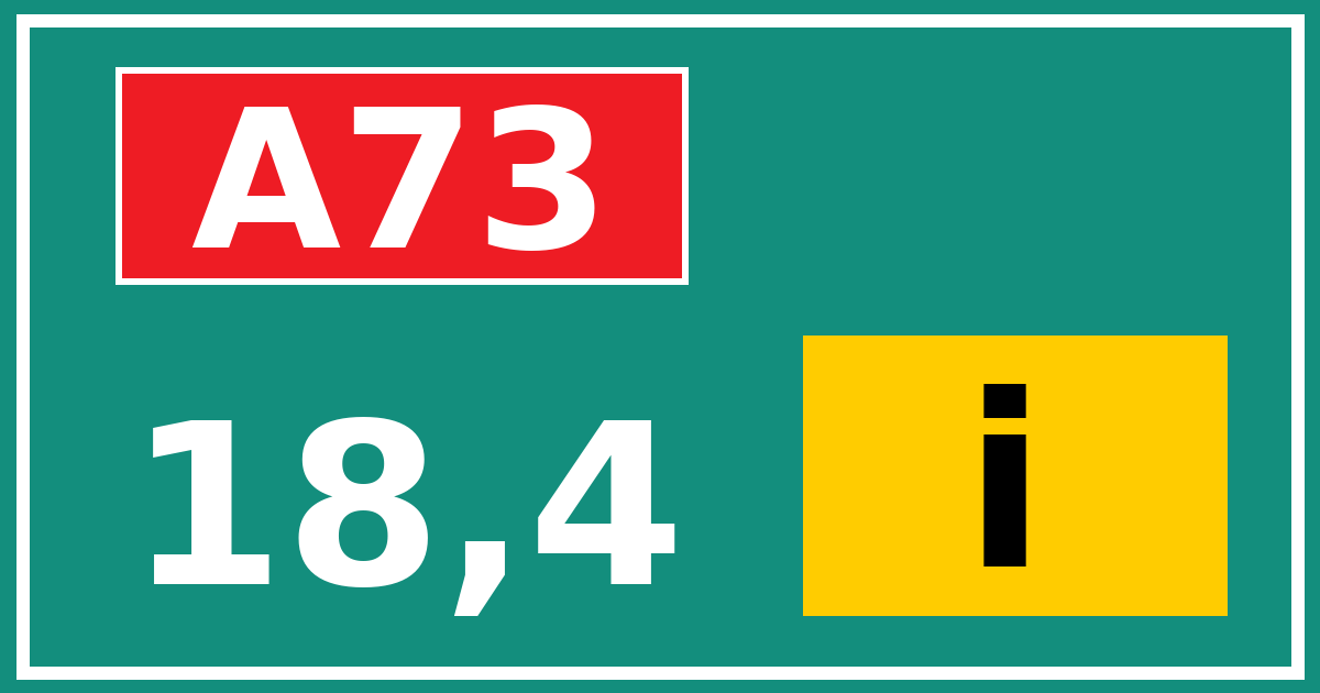 Hectometerbord A73 18,4 letter i
