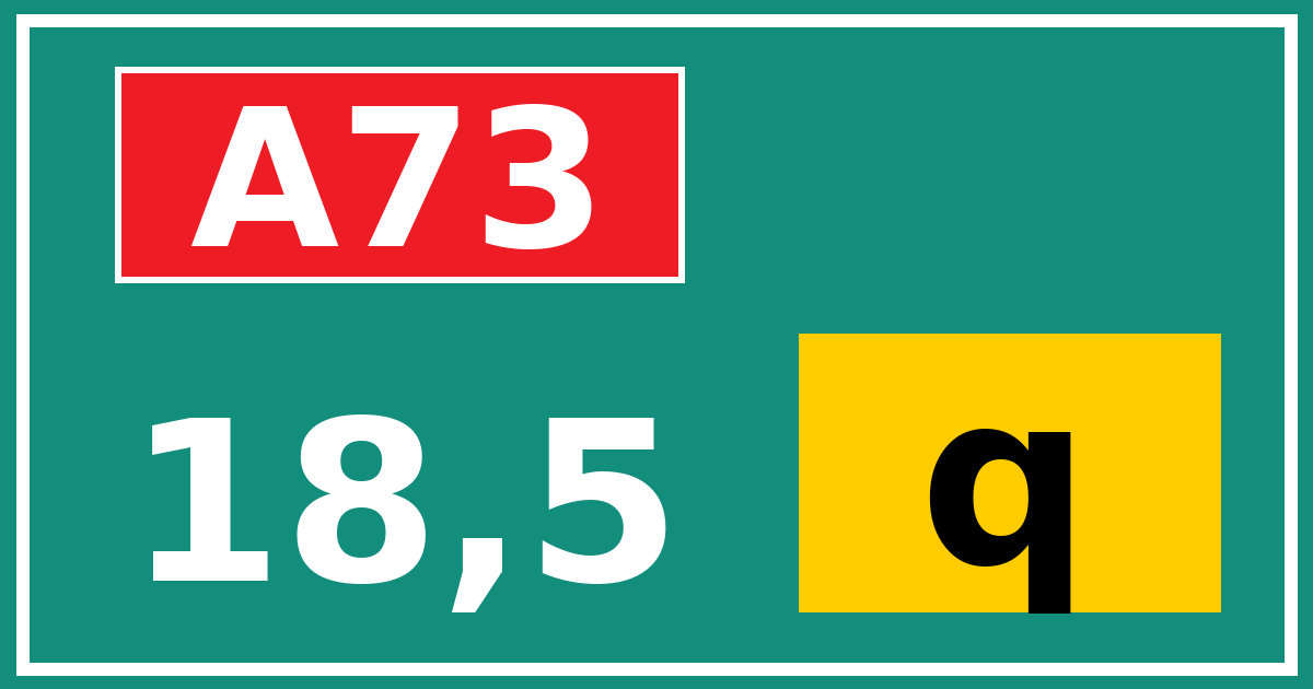 Hectometerbord A73 18,5 letter q