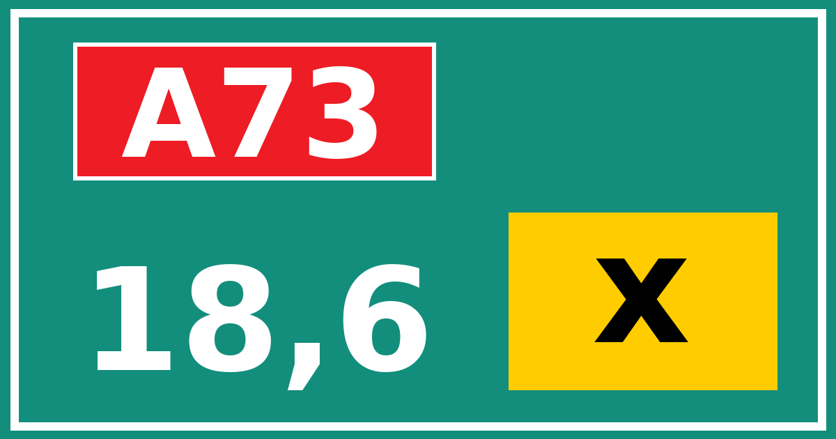 Hectometerbord A73 18,6 letter x