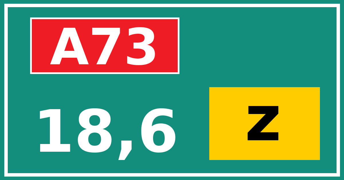Hectometerbord A73 18,6 letter z