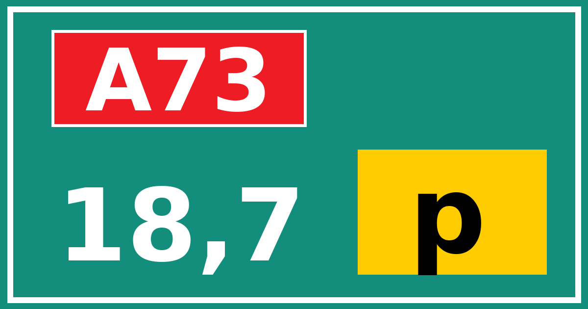 Hectometerbord A73 18,7 letter p