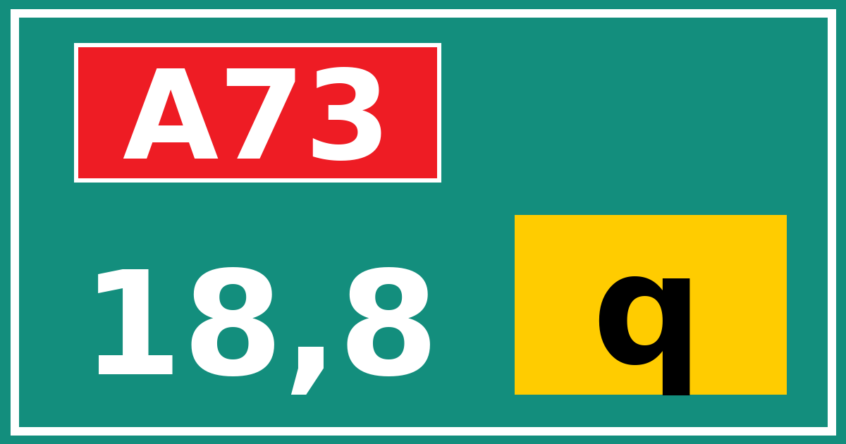 Hectometerbord A73 18,8 letter q