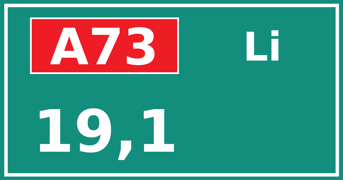 Hectometerbord A73 19,1 zijde Li