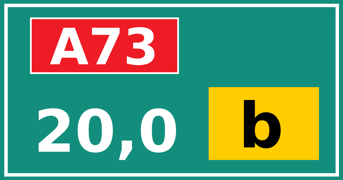 Hectometerbord A73 20,0 letter b