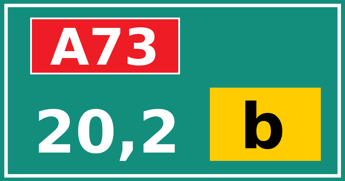 Hectometerbord A73 20,2 letter b