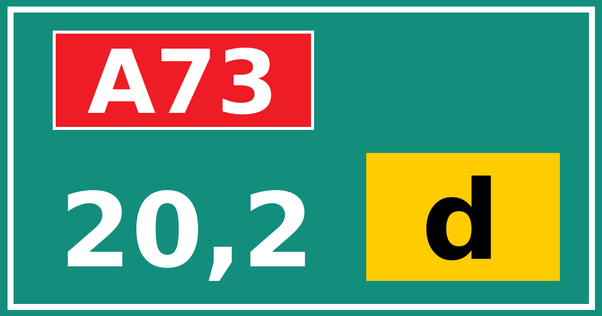 Hectometerbord A73 20,2 letter d