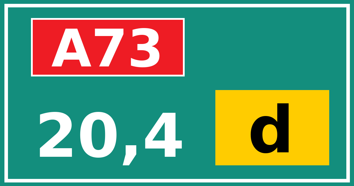 Hectometerbord A73 20,4 letter d