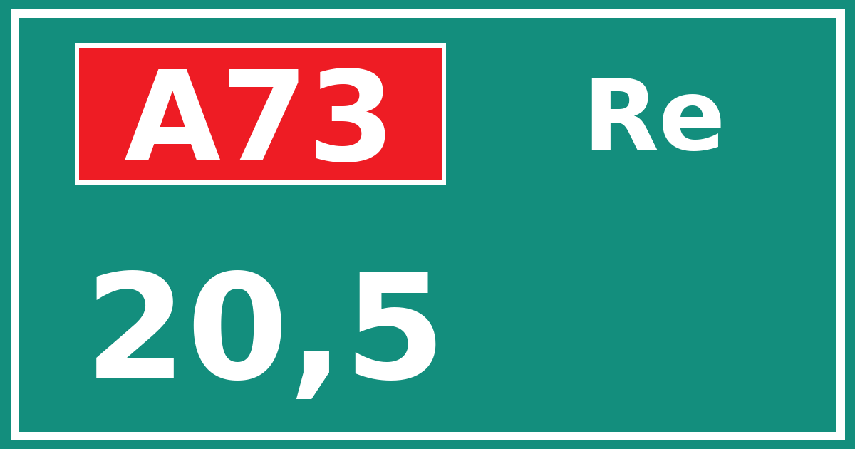 Hectometerbord A73 20,5 zijde Re