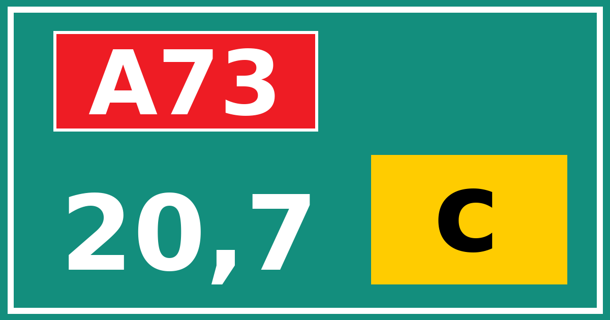 Hectometerbord A73 20,7 letter c