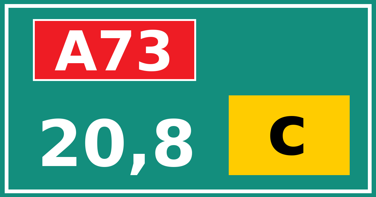 Hectometerbord A73 20,8 letter c