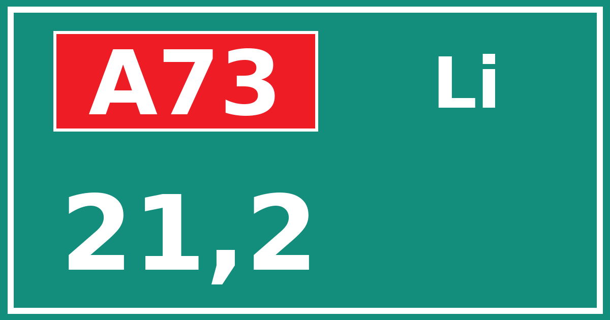 Hectometerbord A73 21,2 zijde Li