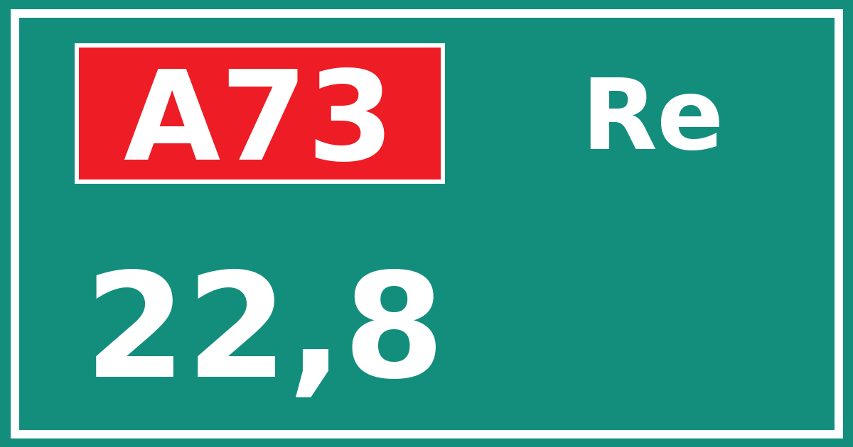Hectometerbord A73 22,8 zijde Re