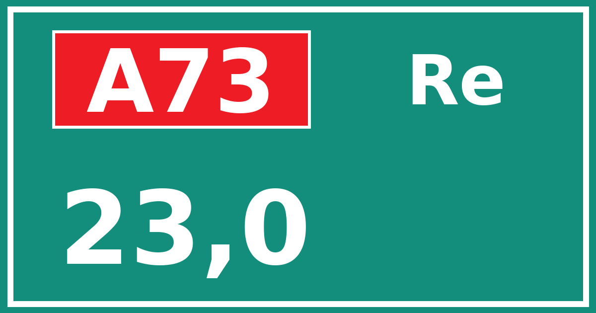 Hectometerbord A73 23,0 zijde Re