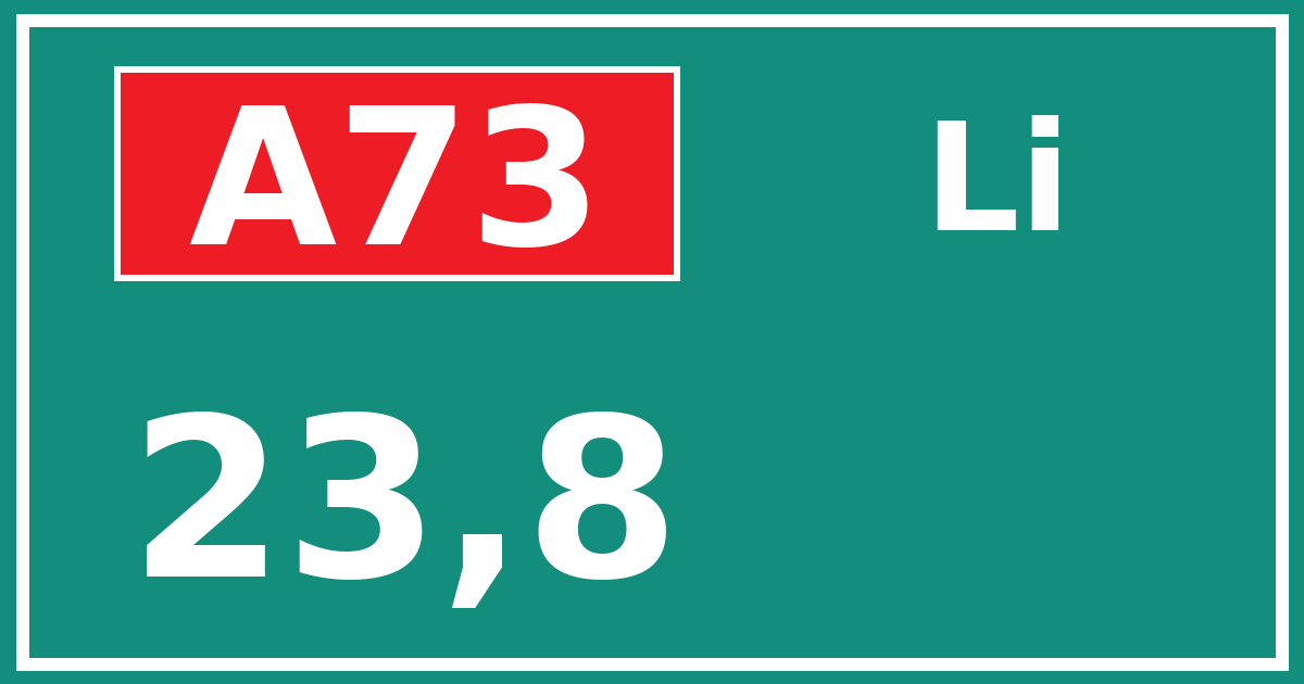 Hectometerbord A73 23,8 zijde Li