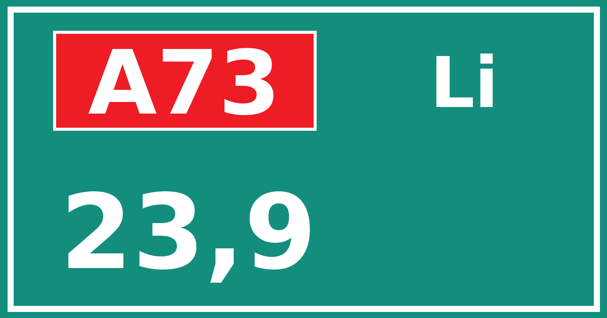 Hectometerbord A73 23,9 zijde Li