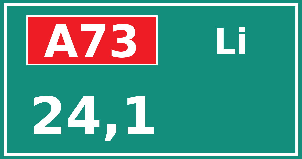 Hectometerbord A73 24,1 zijde Li