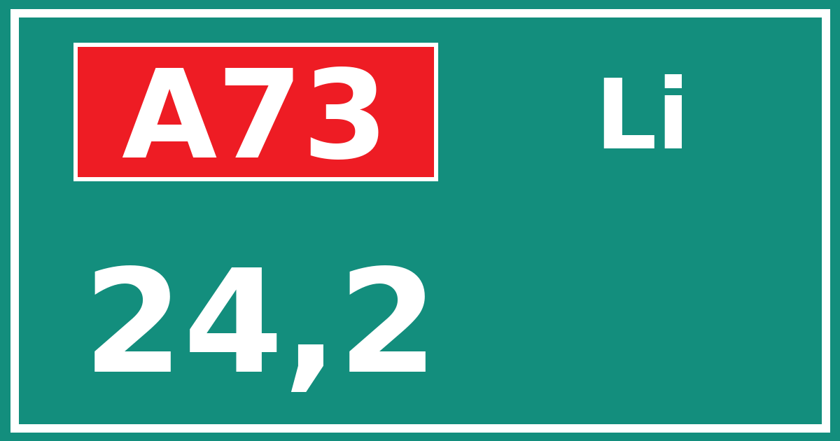 Hectometerbord A73 24,2 zijde Li
