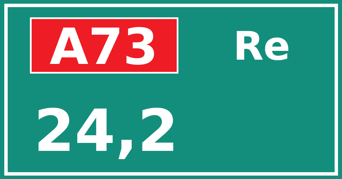 Hectometerbord A73 24,2 zijde Re