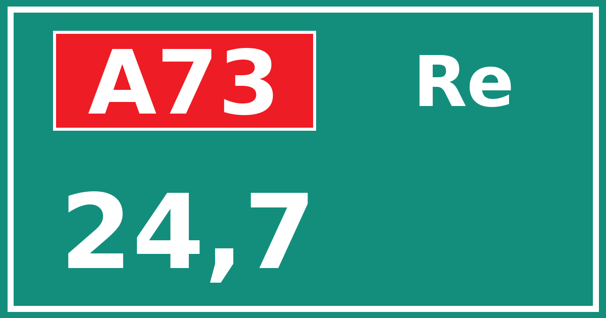 Hectometerbord A73 24,7 zijde Re