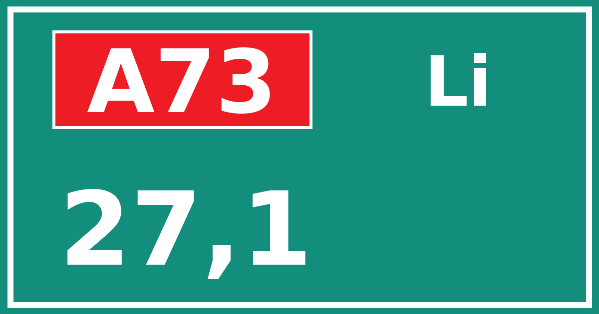 Hectometerbord A73 27,1 zijde Li