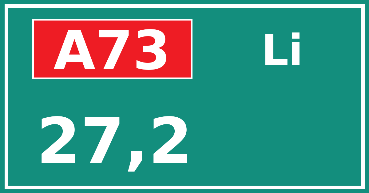 Hectometerbord A73 27,2 zijde Li