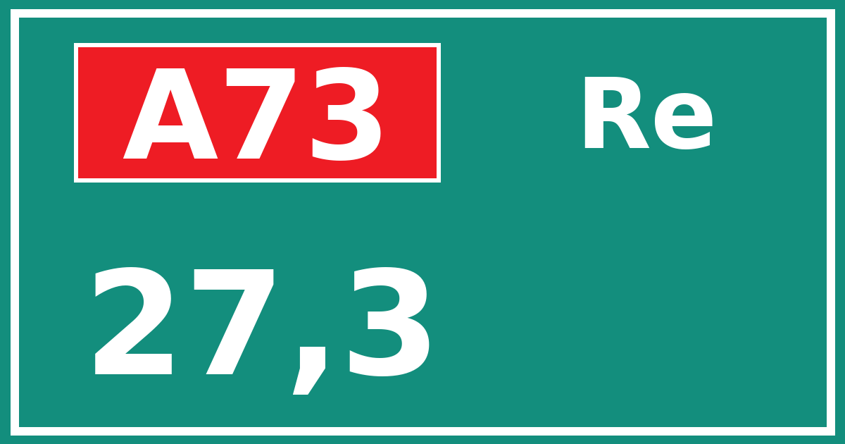 Hectometerbord A73 27,3 zijde Re