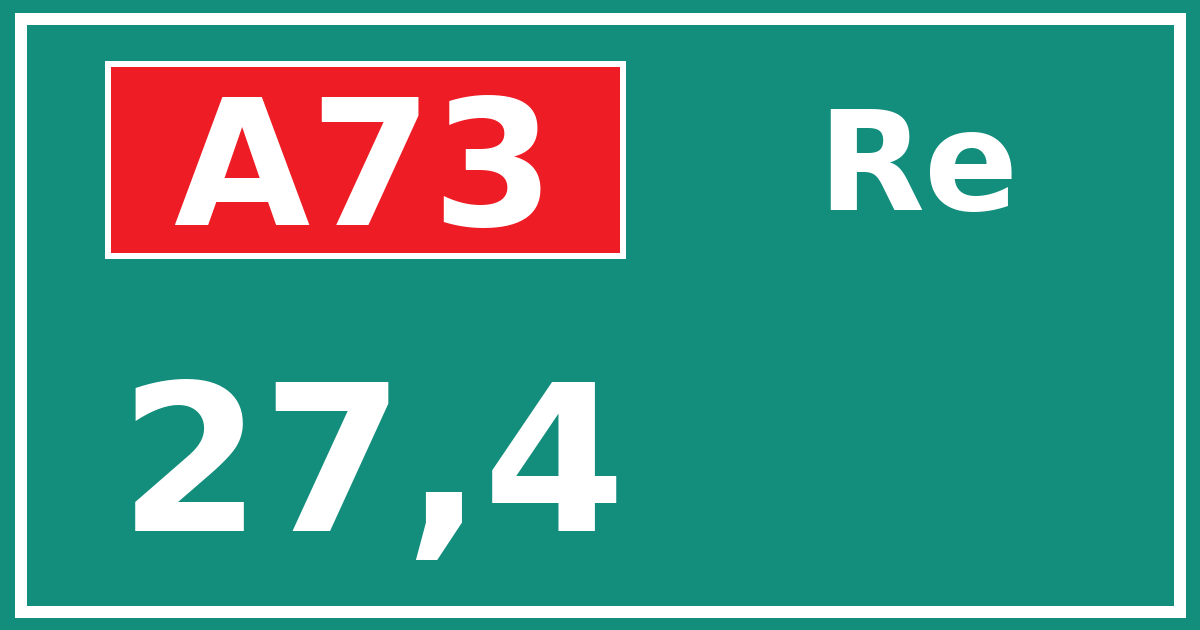 Hectometerbord A73 27,4 zijde Re