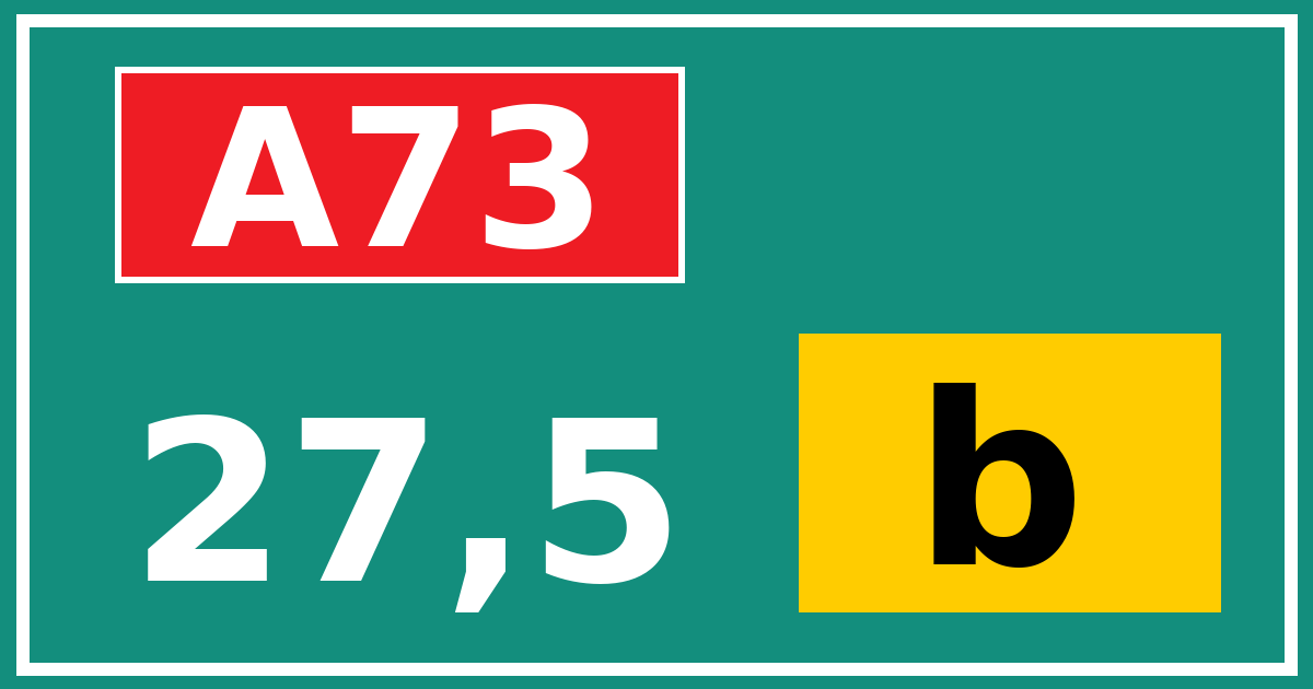 Hectometerbord A73 27,5 letter b