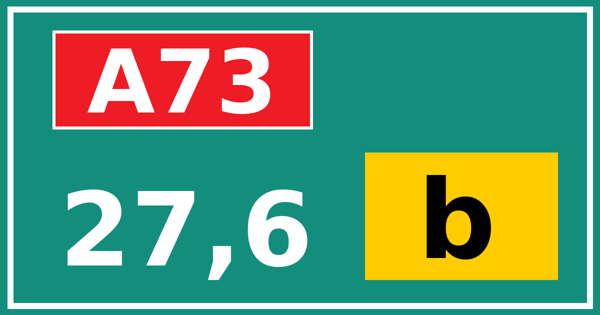 Hectometerbord A73 27,6 letter b